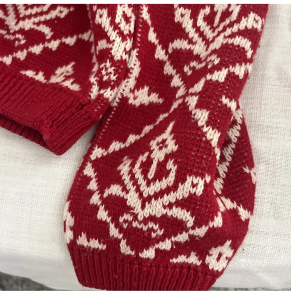 Vintage Red and Cream Nordic/Holiday Patterned Sweater,Esprit,Cropped, Sz Small - Picture 11 of 11